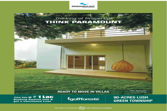 Pay Rs. 1 Lac to book & get a sanctioned loan at Paramount Golf Foreste in Greater noida